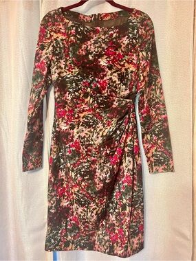 Talbot Runhof Long-Sleeve Lined Wool Sheath Dress Size 8